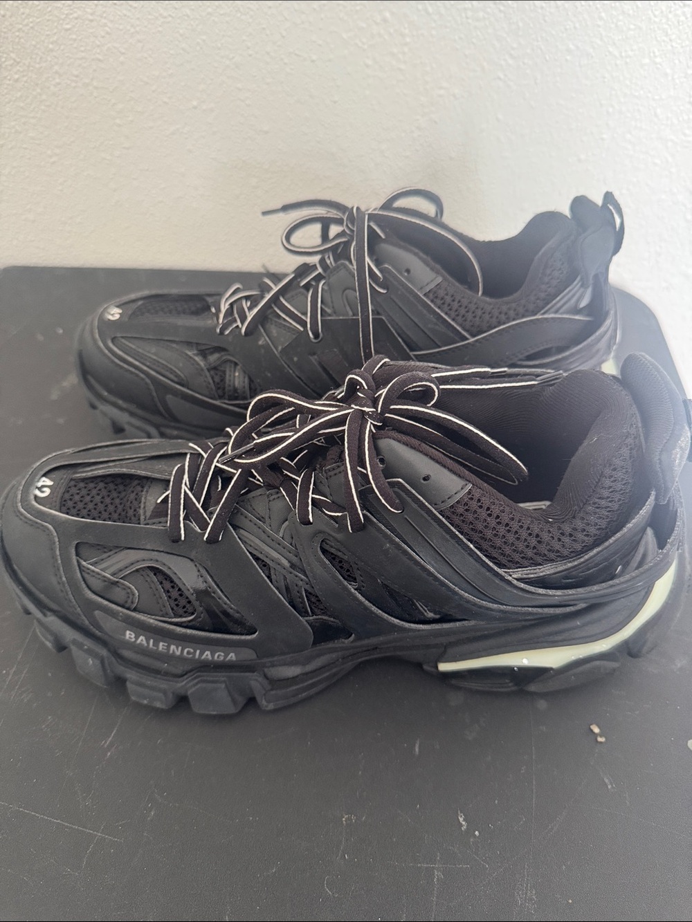 Balenciaga Track Style Men's Athletic Sneakers - Black - Picture 2 of 6